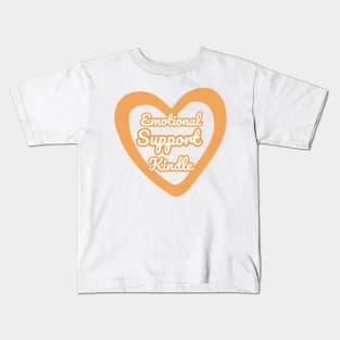 Emotional Support Kindle Yellow - Text On Hollow Heart Kids T-Shirt